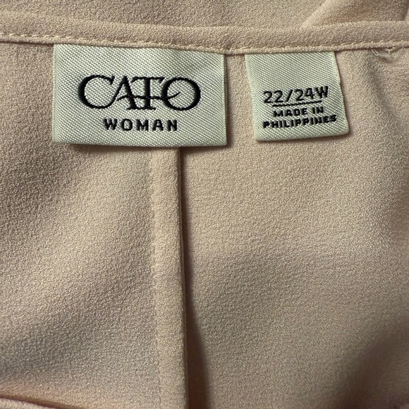 Cato Woman lace-up blouse with angel sleevess in a light blush color Size 22/24W - Picture 6 of 8